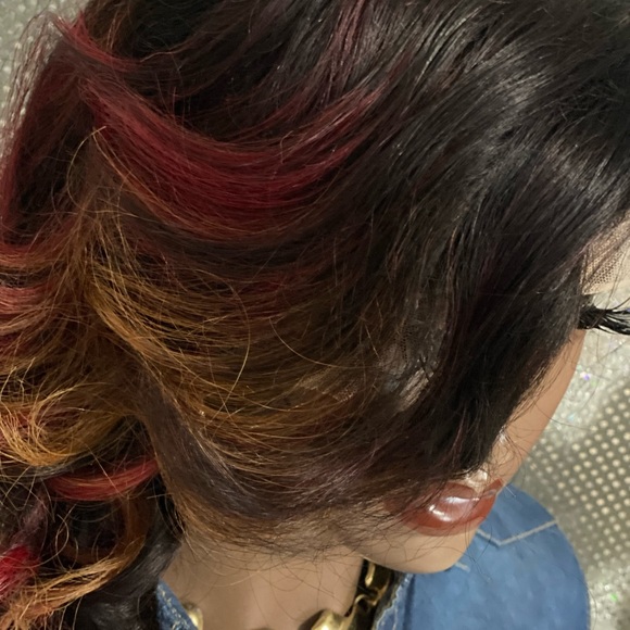 🔥SOLD-OUT New 24”Fire Sunset💯Brazilian Human Hair 13X6 HD Transparent Wig🔥 - Picture 3 of 16